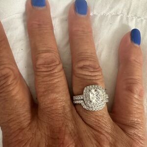 Custom Made For Travel 925 Sterling Silver Engagement Ring and Insert Size 7